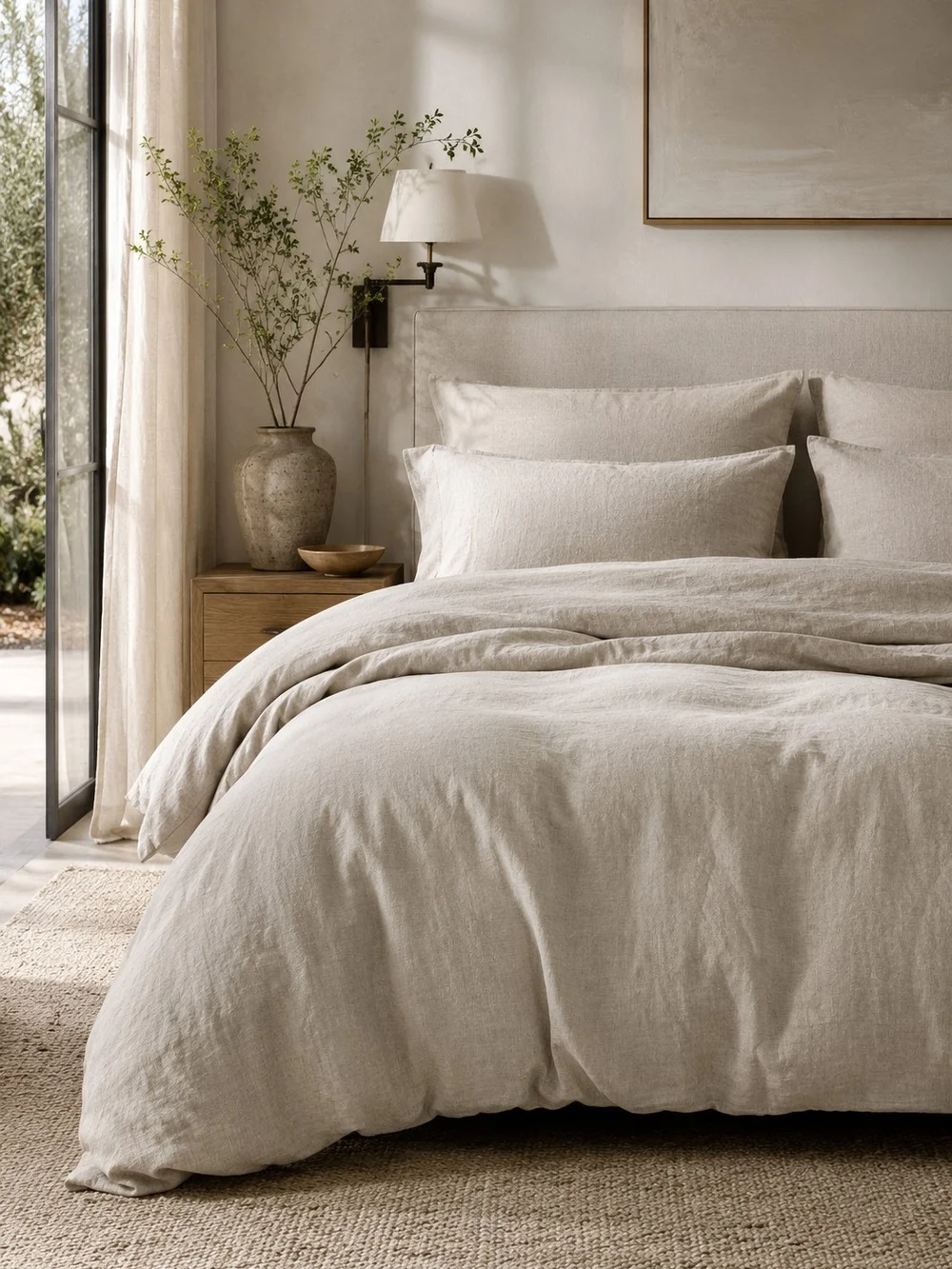 NWT Quince European Linen Duvet Cover Set King Cal King Natural Chambray